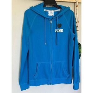 Victoria's Secret Pink Carolina Panthers Women's Zip-Up Hoodie Blue M